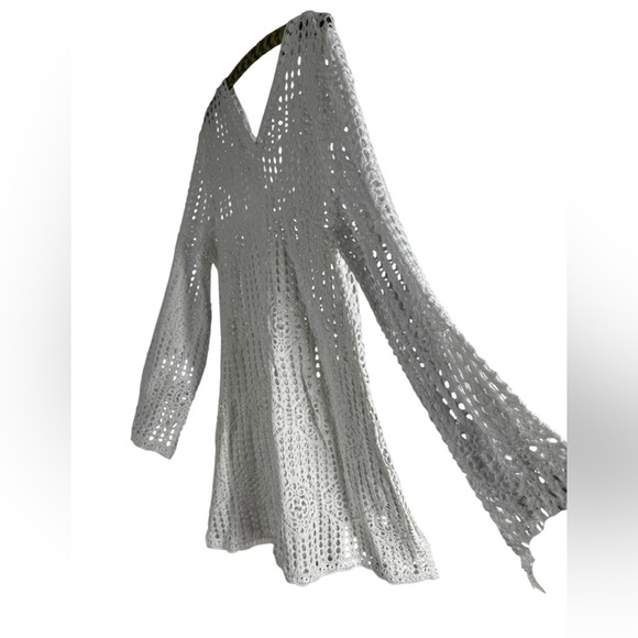 New NWOT La Blanca Waverly Long Sleeve Cotton Cover-Up Dress Medium Size white - Picture 4 of 7